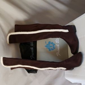 NEW French Blu Brown Over the Knee Boot